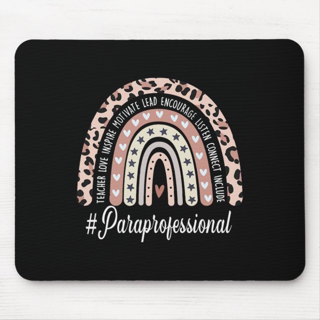 Paraprofessional Life Boho Leopard Rainbow Back To Mouse Pad (Front)
