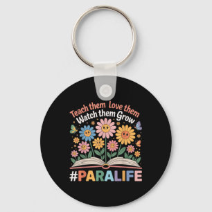 Paraprofessional Para Life Flower Teacher Back To Key Ring