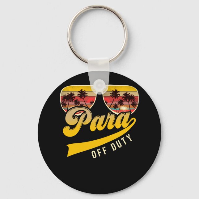 Paraprofessional Para Off Duty Sunglasses Beach Key Ring (Front)