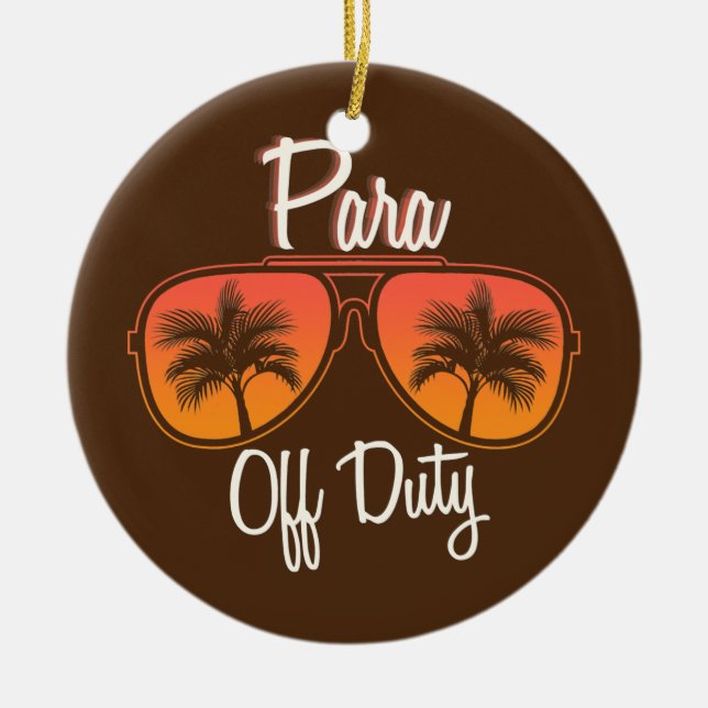 Paraprofessional Para Off Duty Teacher Palm Ceramic Ornament (Front)
