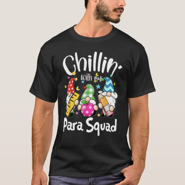 Paraprofessional Para Squad Chillin Gnomes Christm T-Shirt (Front)