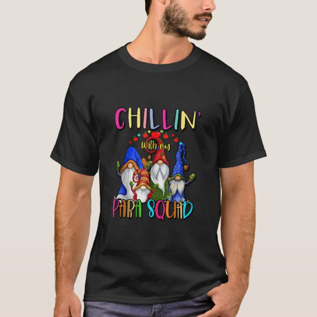 Paraprofessional Para Squad Chillin Gnomes Christm T-Shirt (Front)