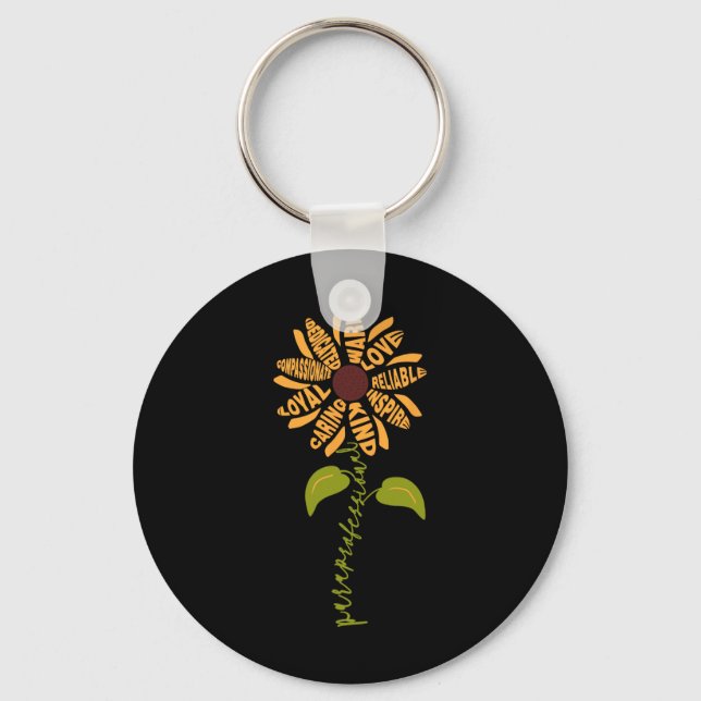 Paraprofessional Para Sunflower Teacher Back To Sc Key Ring (Front)