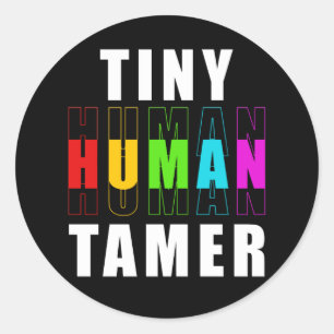 Paraprofessional Paraeducator Tiny Tamer Teacher Classic Round Sticker