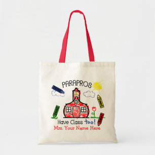 Parapros Have Class Too! Schoolhouse & Crayons Tote Bag