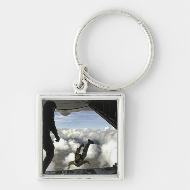 Pararescuemen jump out the back of a C-130 Key Ring (Front)