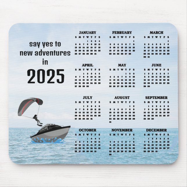 Parasailing Design 2025 Calendar Mouse Pad (Front)