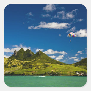 Parasailing within View of impressive Lion Square Sticker
