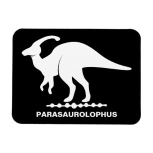 Parasaurolophus Dinosaur Silhouette Flexible Magnet