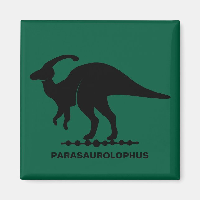 Parasaurolophus Dinosaur Silhouette Magnet (Front)