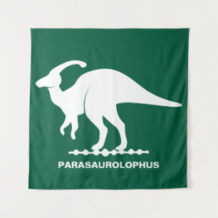 Parasaurolophus Dinosaur Silhouette Tapestry