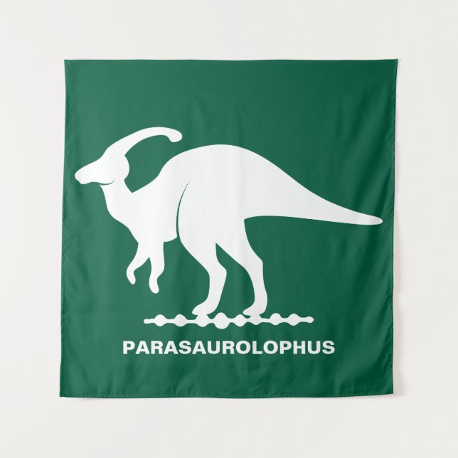 Parasaurolophus Dinosaur Silhouette Tapestry (Front)