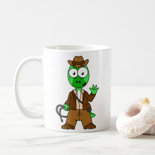Parasaurolophus Dressed As Indiana Jones. Coffee Mug