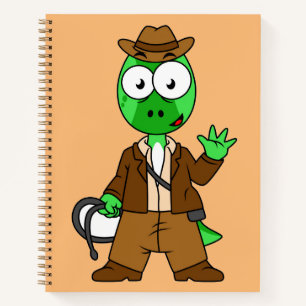 Parasaurolophus Dressed As Indiana Jones. Notebook
