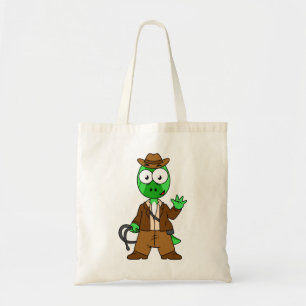 Parasaurolophus Dressed As Indiana Jones. Tote Bag