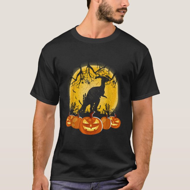 Parasaurolophus Pumpkin Halloween T-Shirt (Front)