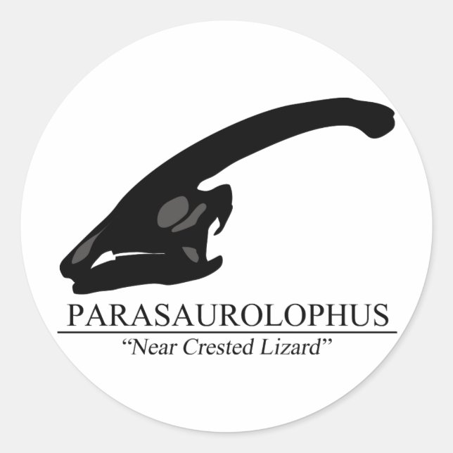 Parasaurolophus Skull Classic Round Sticker (Front)