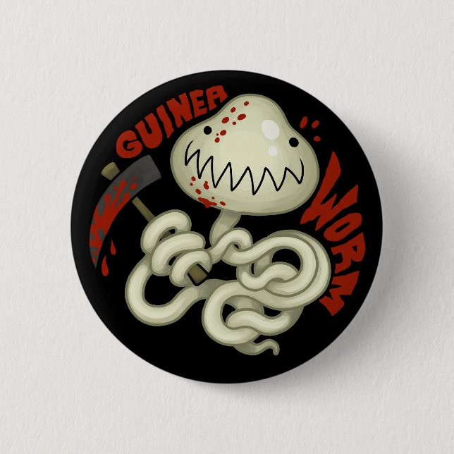 PARASITES: Guinea Worm 6 Cm Round Badge (Front)