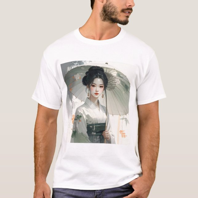 Parasol Grace – Traditional Attire in Floral Seren T-Shirt (Front)