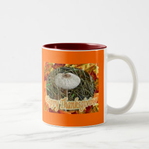 Parasol Mushroom Happy Thanksgiving Mug