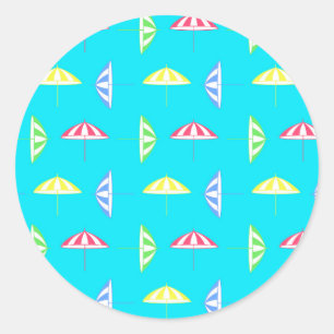 Parasol pattern classic round sticker