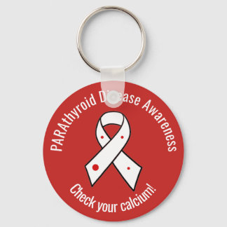 Parathyroid Disease Awareness Ribbon Key Ring