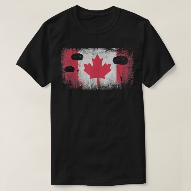 Paratrooper Canada Flag Airborne Infantry T-Shirt (Design Front)