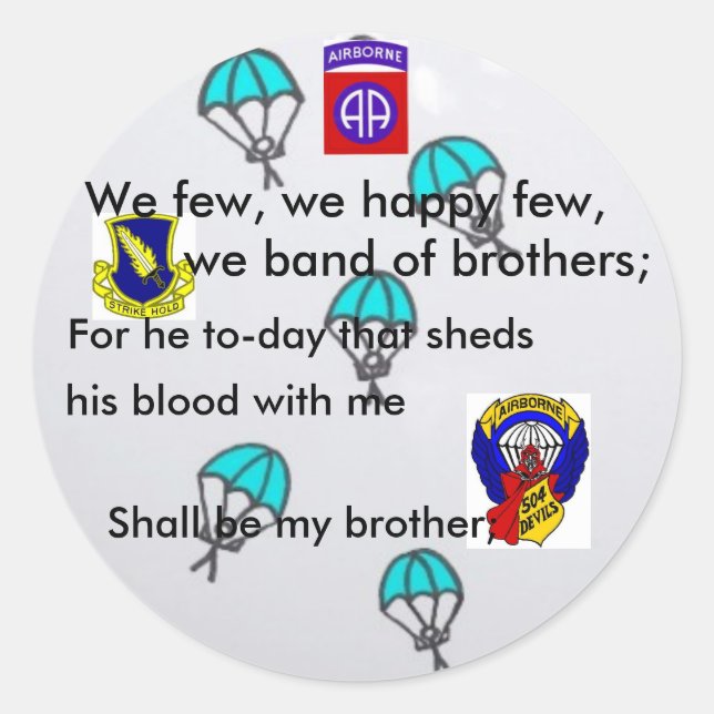 Paratrooper FUNNY Classic Round Sticker (Front)