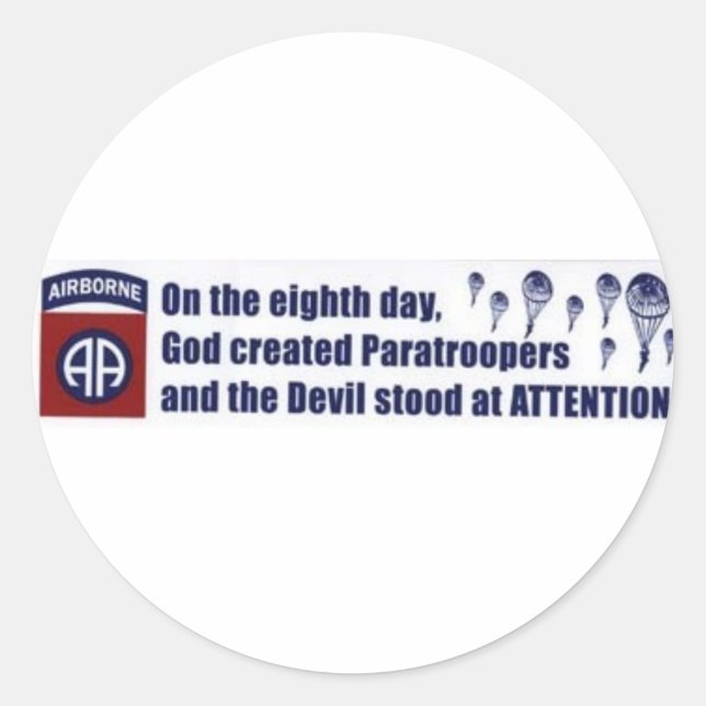 paratrooper FUNNY Classic Round Sticker (Front)