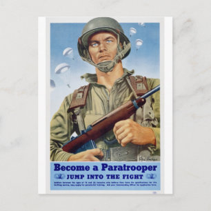 paratrooper postcard