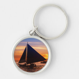 Paraw Sailing At Sunset Phillipines Key Ring