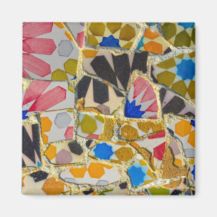 Parc Guell Ceramic Tiles in Barcelona Spain Magnet