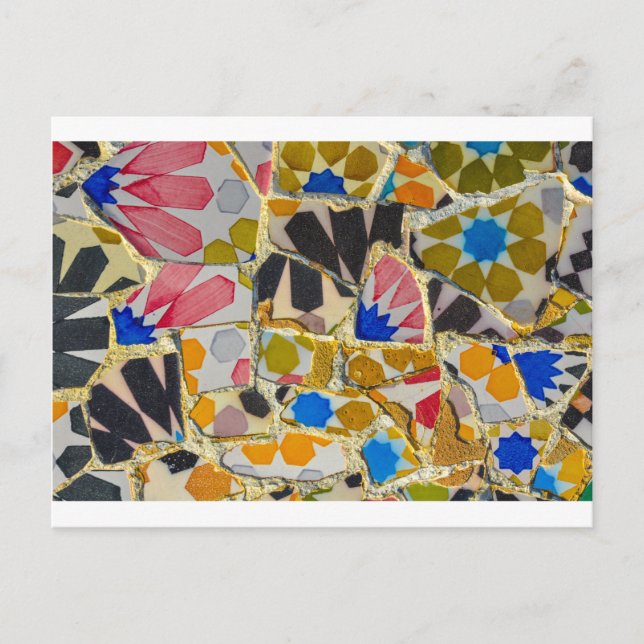 Parc Guell Ceramic Tiles in Barcelona Spain Postcard (Front)