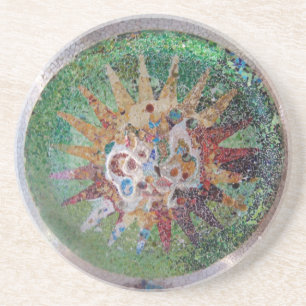 Parc Guell Green Mosaic Coaster