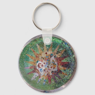 Parc Guell Green Mosaic Key Ring
