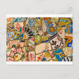 Parc Guell Tiles in Barcelona Spain Postcard