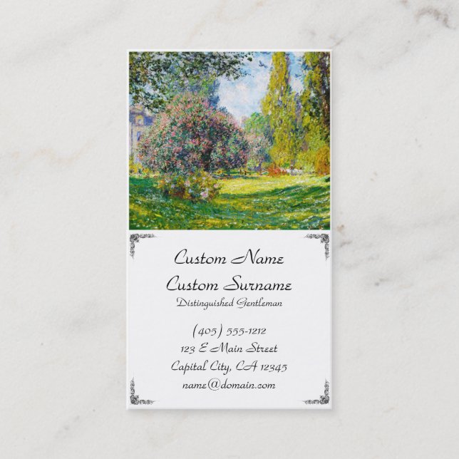 Parc Monceau, Paris Claude Monet Business Card (Front)