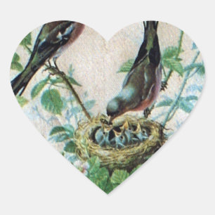 Parched Parents, Precious Chicks: A Nature's Story Heart Sticker