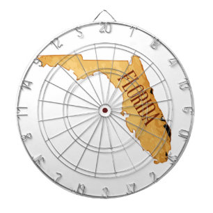 Parchment Background With Florida Map Dartboard