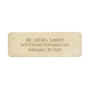 Parchment  Customisable Return Address Label