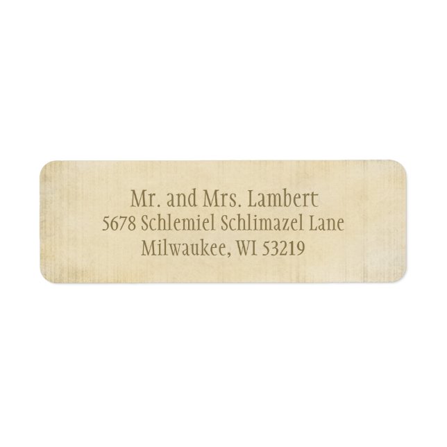 Parchment  Customisable Return Address Label (Front)