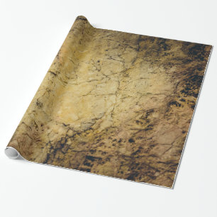 Parchment Gold And Brown Marble Wrapping Paper