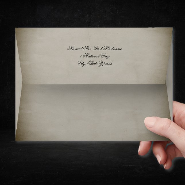 Parchment gray Medieval return address Envelopes (Creator Uploaded)