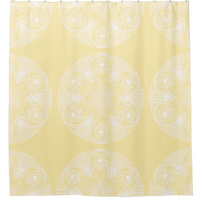 Parchment Mandala Shower Curtain (Front)