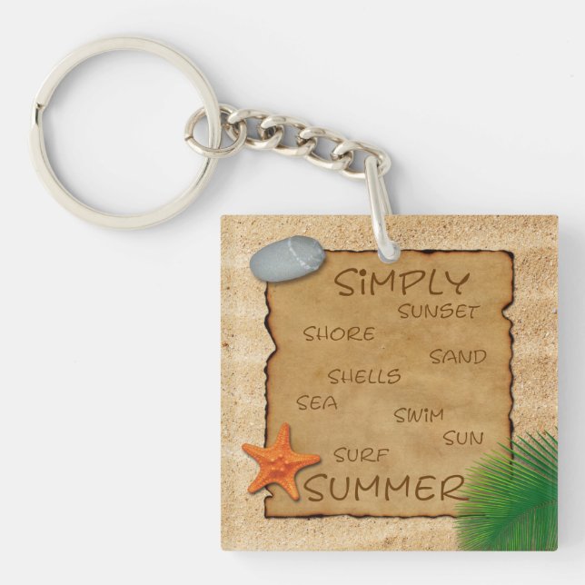 Parchment on Sand Background - Keychain (Front)