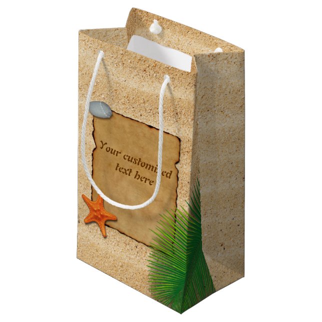Parchment on Sand Background - Small Gift Bag (Front Angled)