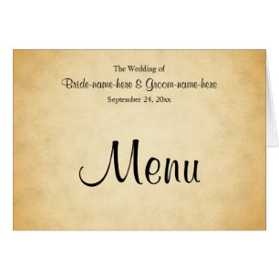 Parchment Pattern Design Wedding Menu