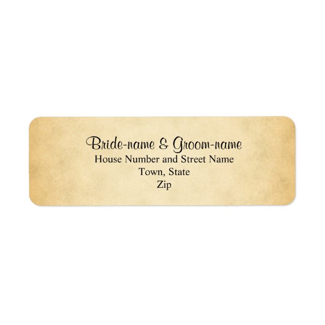 Parchment Pattern Design Wedding Return Address Label (Front)