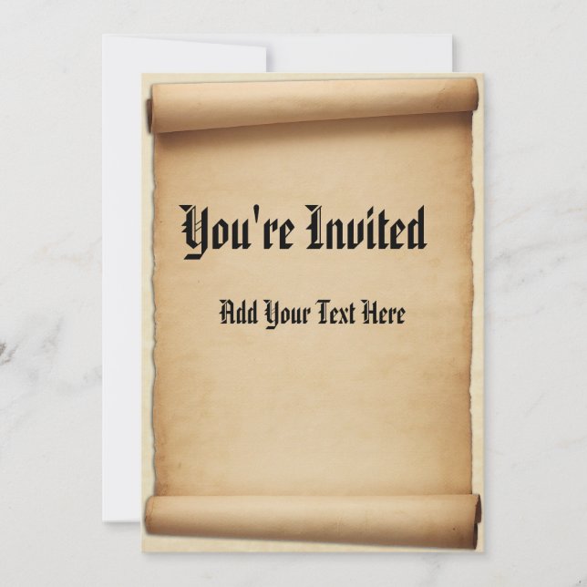 Parchment Proclamation Scroll You're Invited Invitation (Front)
