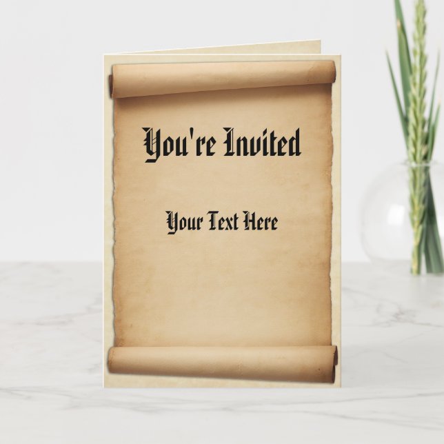 Parchment Proclamation Scroll You're Invited Invitation (Front)